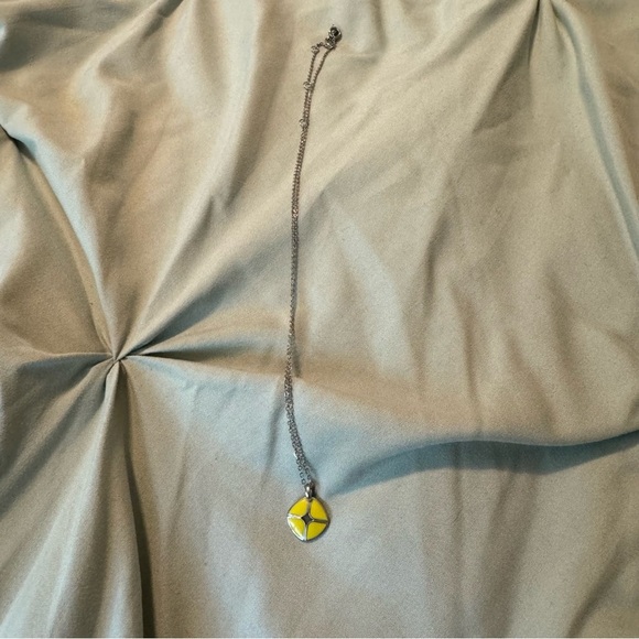 Fossil Necklace with Yellow Pendant - Picture 1 of 3